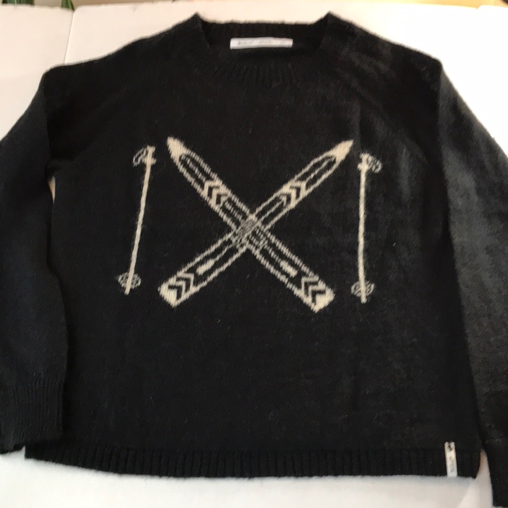 Crew neck sweater with ski design